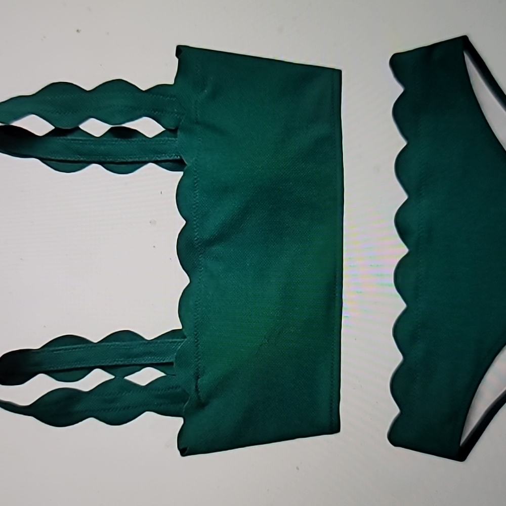 Nwt scallop edge bikini tie back adjustable size 8 - Picture 12 of 13